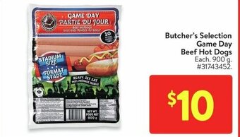 Walmart Butcher's Selection Game Day Beef Hot Dogs offer