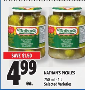 Metro Nathan's pickles offer