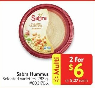 Walmart Sabra Hummus offer