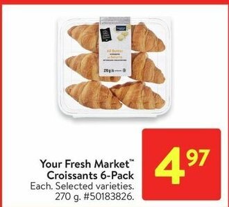 Walmart Your Fresh Market Croissants 6-Pack offer