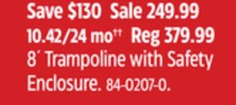 Canadian Tire Jumptek 8´ trampoline with safety enclosure offer