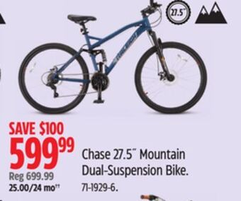 Canadian Tire Raleigh chase 27.5˝ mountain dual-suspension bike. offer