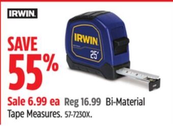 Canadian Tire Irwin bi-material tape measures offer