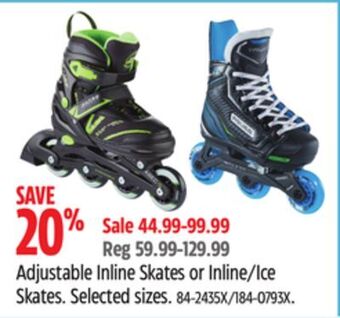 Canadian Tire Adjustable inline skates or inline/ice skates offer