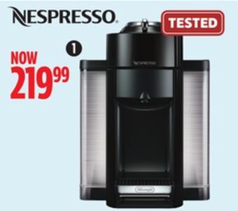 Canadian Tire Nespresso evoluo deluxe coffee machine with milk frother offer