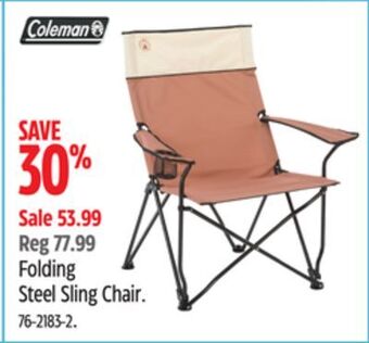 Canadian Tire Coleman folding steel sling chair offer