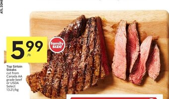 Foodland Top sirloin steaks offer