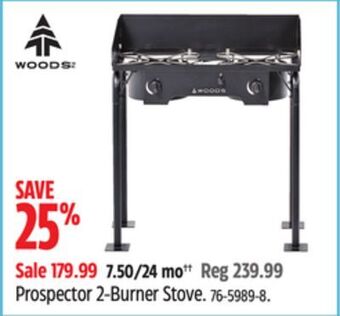 Canadian Tire Woods prospector 2-burner stove offer
