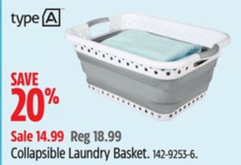 Canadian Tire Type a collapsible laundry basket offer