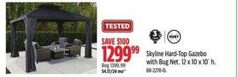 Canadian Tire Canvas skyline hard-top gazebo with bug net offer