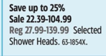 Canadian Tire Delta selected shower heads offer