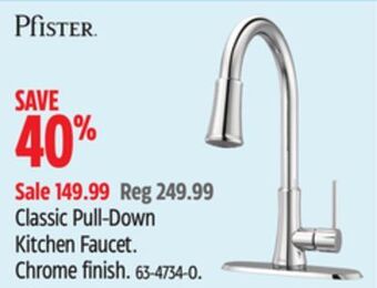 Canadian Tire Pfister classic pull-down kitchen faucet offer