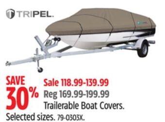 Canadian Tire Tripel trailerable boat covers offer