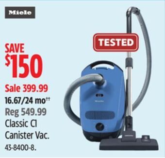 Canadian Tire Miele classic c1 canister vac offer