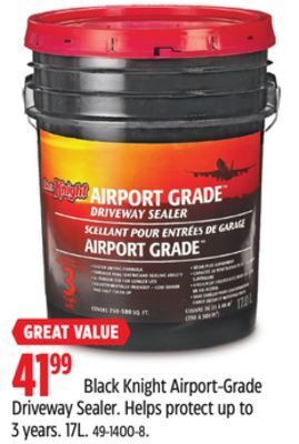 Canadian Tire Black knight airport-grade driveway sealer offer