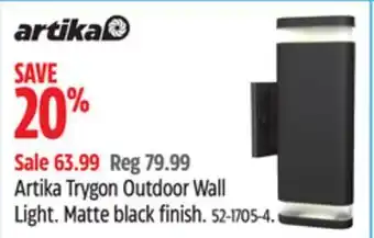 Canadian Tire Artika trygon outdoor wall light offer