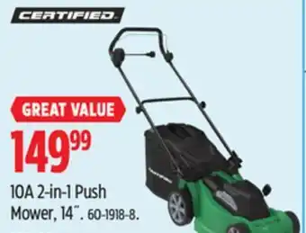 Canadian Tire Certified 10a 2-in-1 push mower, 14˝ offer