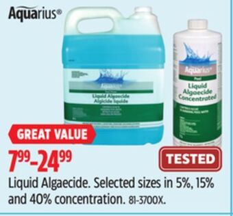 Canadian Tire Aquarius liquid algaecide offer