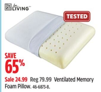 Canadian Tire For living ventilated memory foam pillow offer
