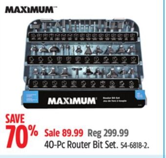 Canadian Tire Maximum 40-pc router bit set offer