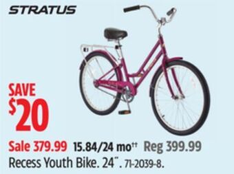 Canadian Tire Stratus recess youth bike offer