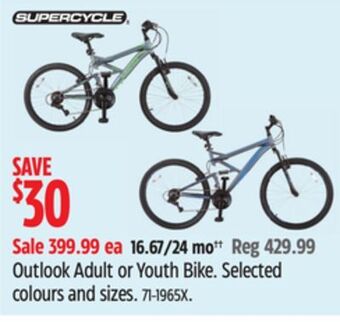 Canadian Tire Supercycle outlook adult or youth bike offer