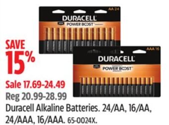 Canadian Tire Duracell alkaline batteries offer