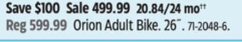 Canadian Tire Stratus orion adult bike offer