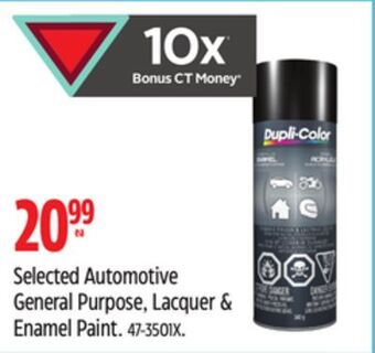 Canadian Tire Selected automotive general purpose, lacquer & enamel paint offer