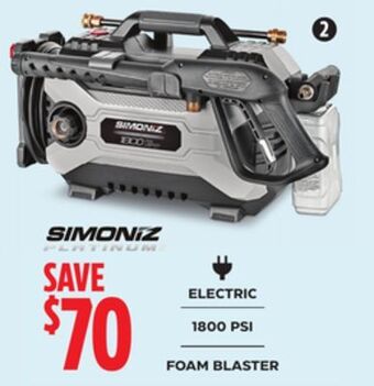 Canadian Tire Simoniz electric 1800 psi foam blaster offer