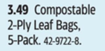 Canadian Tire Compostable 2-ply leaf bags, 5-pack offer