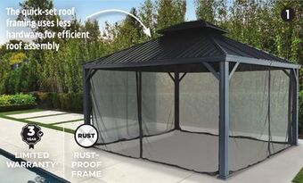 Canadian Tire Canvas skyline hard-top gazebo with bug net, 12 x 14-ft offer