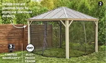 Canadian Tire Canvas skyline taupe steel & aluminum hard-top gazebo with mosquito net, 10 x10-ft offer