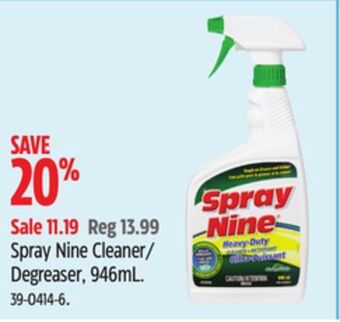 Canadian Tire Spray nine cleaner/ degreaser, 946ml offer
