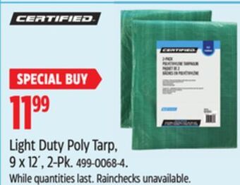 Canadian Tire Certified light duty poly tarp, 9 x 12´, 2-pk offer