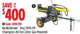 Canadian Tire Champion 20-ton 224cc gas powered log splitter offer