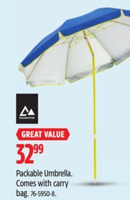 Canadian Tire Slumbertrek packable umbrella offer