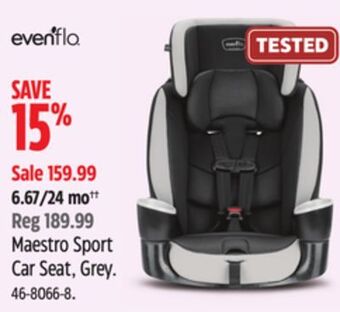 Canadian Tire Evenflo maestro sport car seat, grey offer