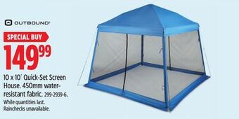 Canadian Tire Outbound 10 x 10' quick-set screen house offer