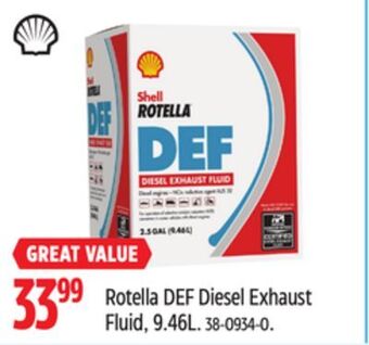 Canadian Tire Shell rotella def diesel exhaust fluid, 9.46l offer