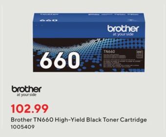 Staples Brother tn660 high-yield black toner cartridge offer