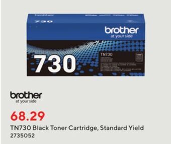 Staples Brother tn730 black toner cartridge, standard yield (tn730) offer