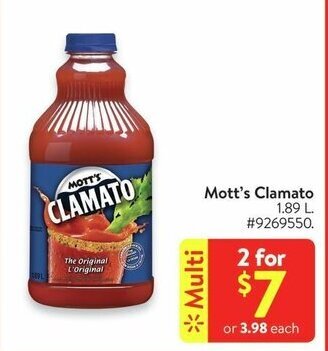 Walmart Mott's Clamato offer