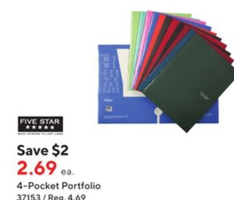Staples Five star 4 pocket portfolio offer
