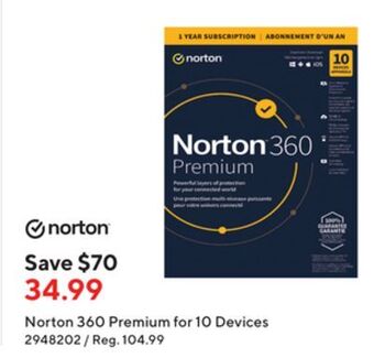 Staples Norton 360 premium - 10 device - 1 year offer