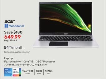 Staples Acer laptop offer