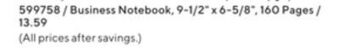 Staples Cambridge limited business notebook, refill, 9-1/2 x 6-5/8, 160 pages offer