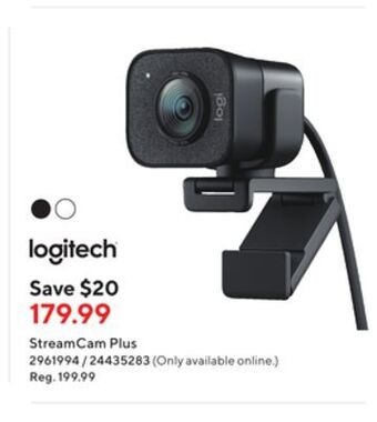 Staples Logitech streamcam plus offer