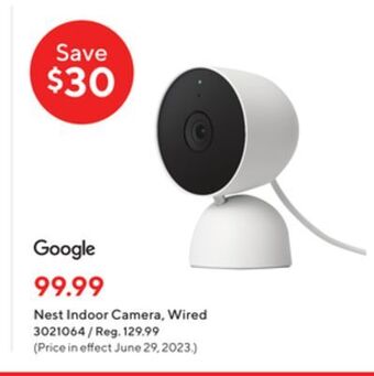 Staples Google nest indoor camera, wired offer