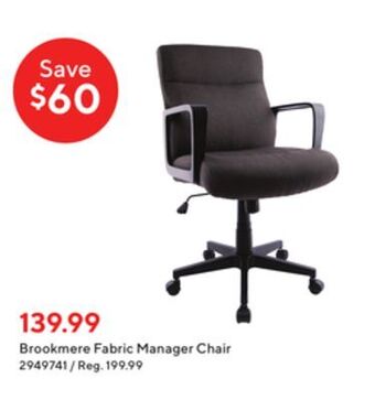 Staples Staples brookmere fabric manager chair offer